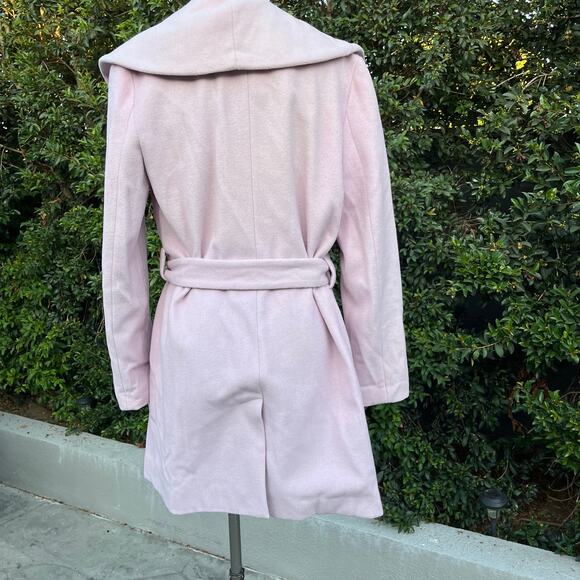 New With Tags Rachel Parcell Pink Wool Belted Peacoat Women’s Small - Picture 3 of 8
